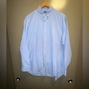 Ralph Lauren Tilden blue and white button down shirt